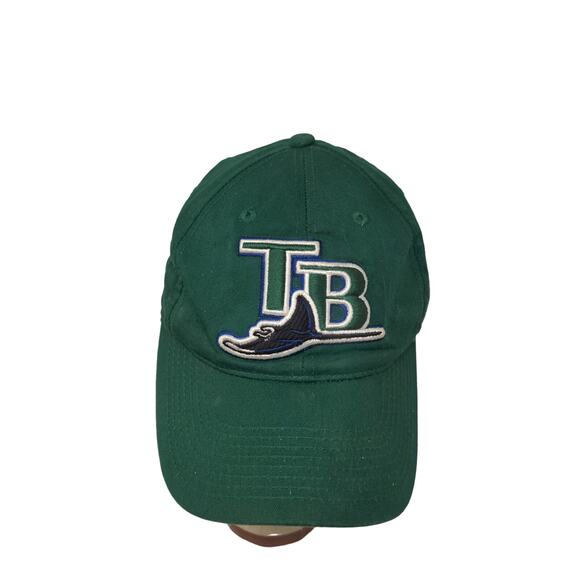 Team MLB Tampa Bay Rays Strapback Hat Outdoor Cap Size S/M Green Embroidered - Picture 1 of 11